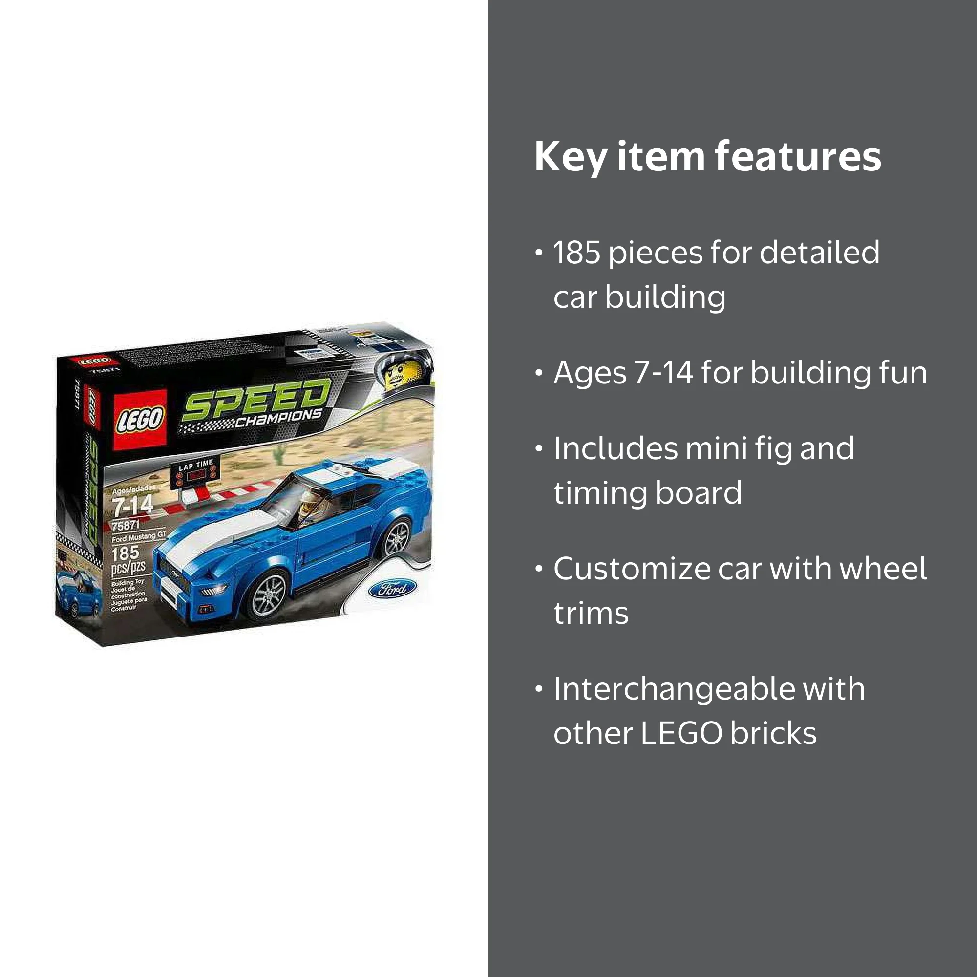 Speed Champions Ford Mustang GT Set LEGO 75871 - Walmart.com