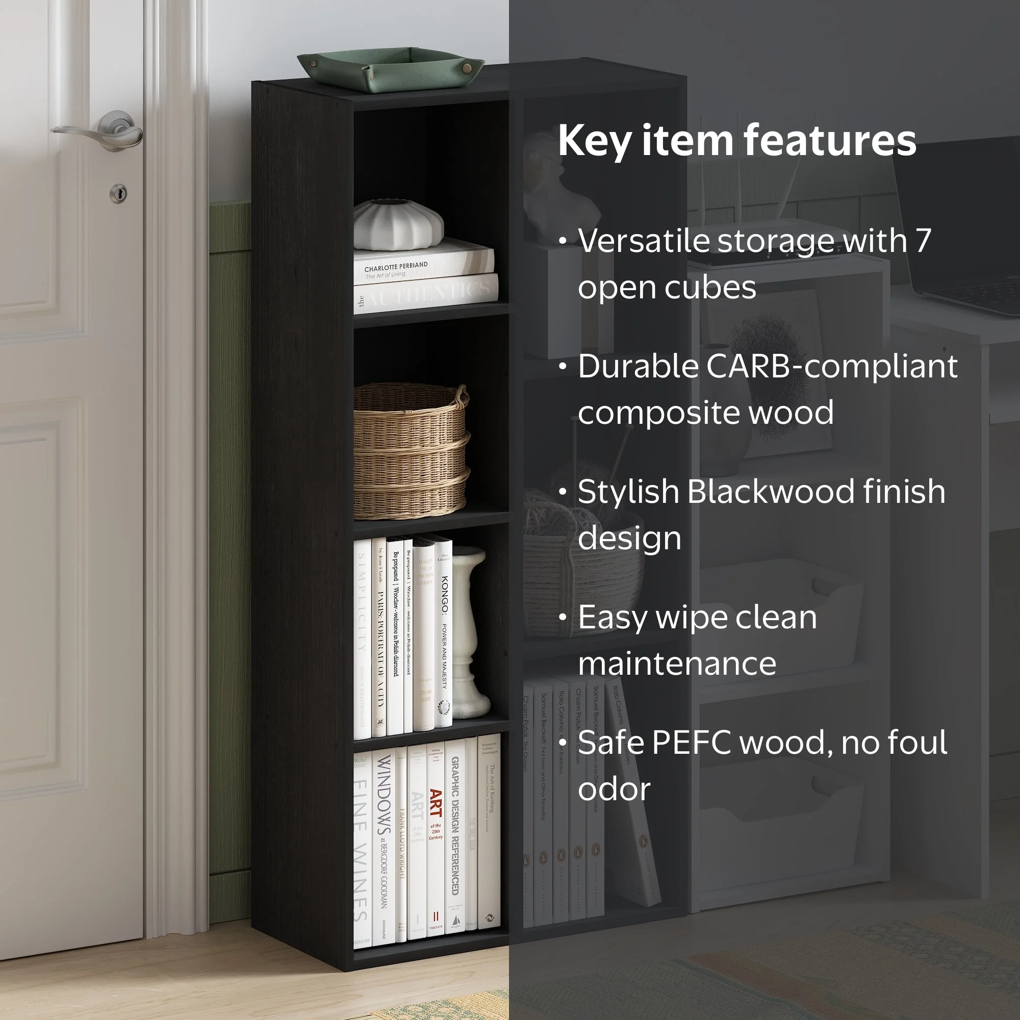Furinno, 7-Cube Reversible Open Shelf, 11048, Blackwood - Walmart.com Furinno, 7-Cube Reversible Open Shelf, 11048, Blackwood - Walmart.com