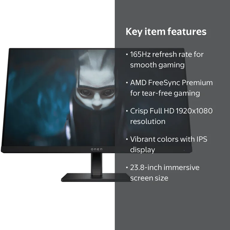 HP, Gaming Monitor, 23.8 inch FHD 165Hz IPS, Black - Walmart.com HP, Gaming Monitor, 23.8 inch FHD 165Hz IPS, Black - Walmart.com