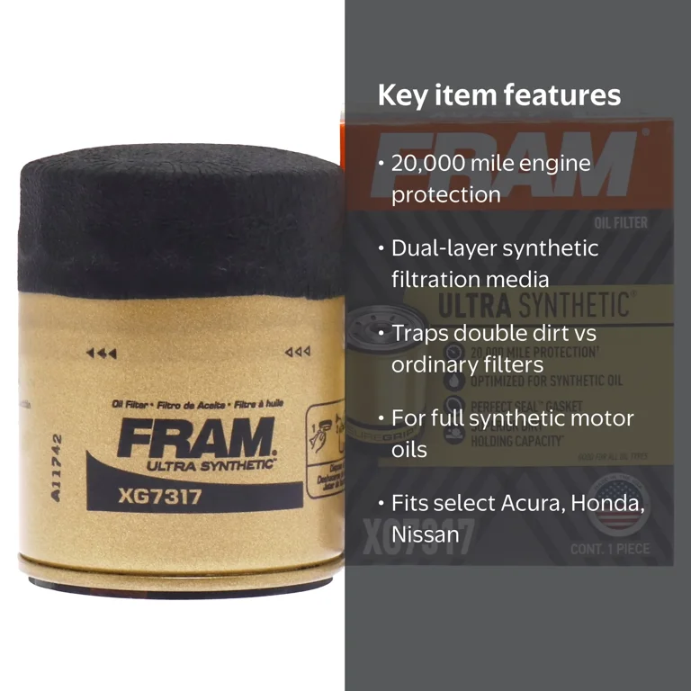 FRAM Ultra Synthetic Oil Filter XG7317 for Acura, Honda, Nissan