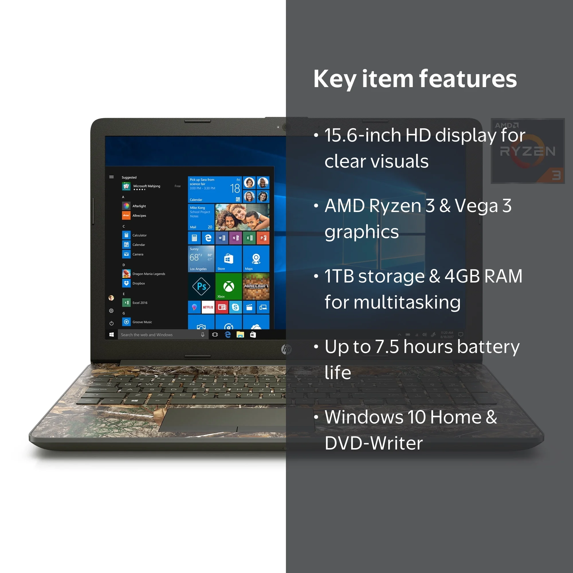HPノート Ryzen3 2200U メモリ4GB SSD128GB Win11 k2-_173b7143-28f8-404b-9d51-