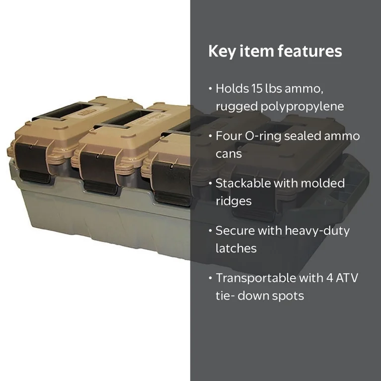 MTM, 4-Can Ammo Crate, Stackable Brown Ammo Storage - Walmart.com MTM, 4-Can Ammo Crate, Stackable Brown Ammo Storage - Walmart.com