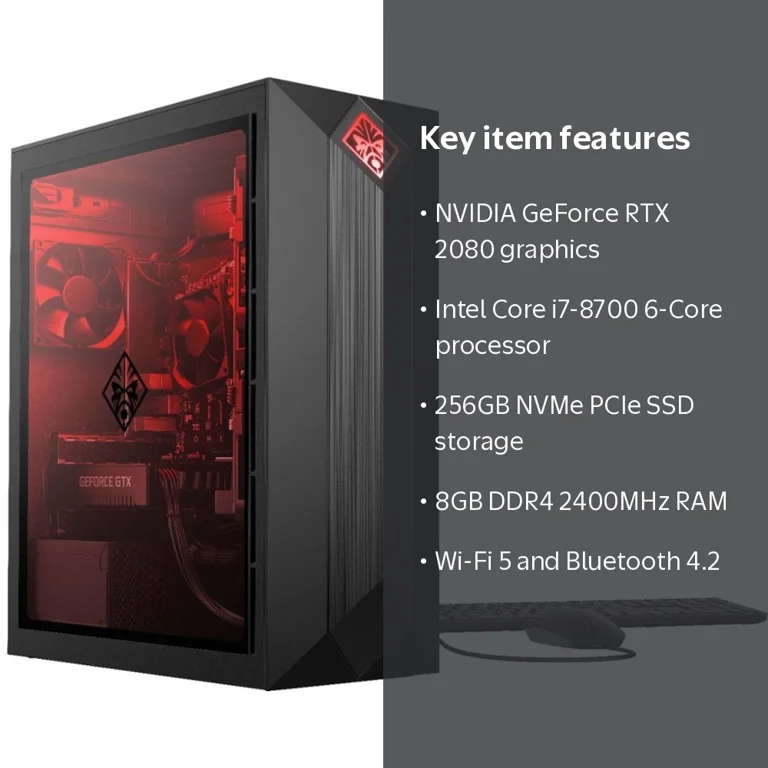 UsedHP OMEN 875 Desktop, Intel Core i7-8700 Upto 4.6GHz, 8GB RAM