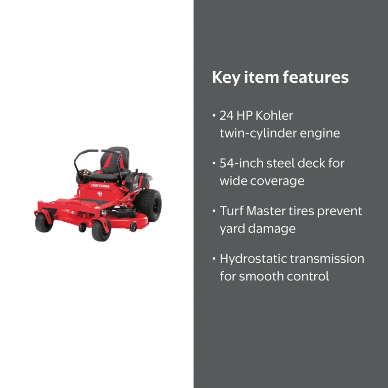 CRAFTSMAN Z5800 | 54-in 24HP Zero-Turn Riding Mower | 24 HP Kohler
