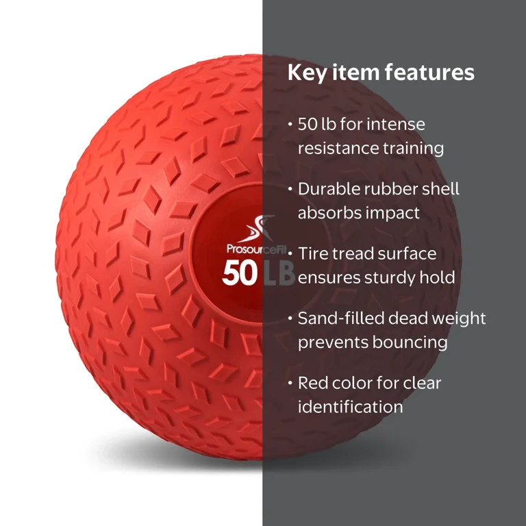 Prosourcefit, Tread Slam Medicine Balls, 50 lb, Ultra Grip