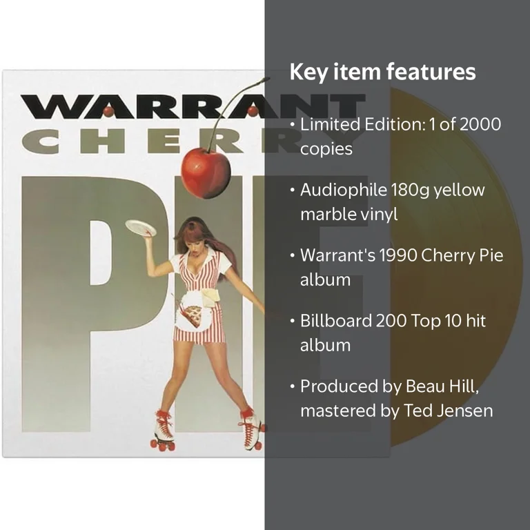 Warrant - Cherry Pie - Limited 180-Gram Yellow Marble Colored