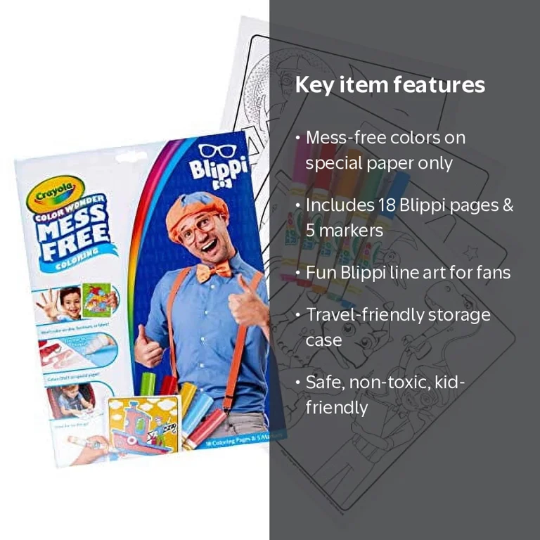 Crayola, Color Wonder Mess Free Coloring Set, Blippi Pages