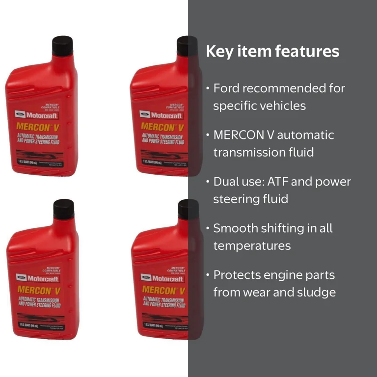 4 Quarts Transmission ATF & Power Steering Fluid MERCON® V Auto