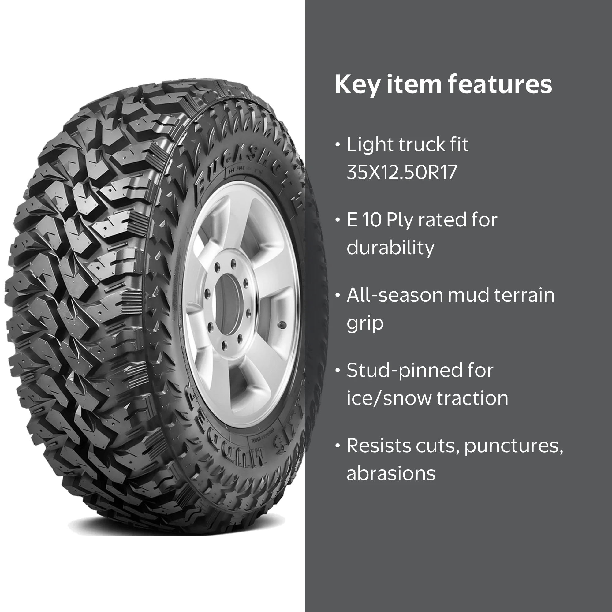 Maxxis Mudder II MT-764, 35X12.50R17 121Q E 10 Ply, All-Season