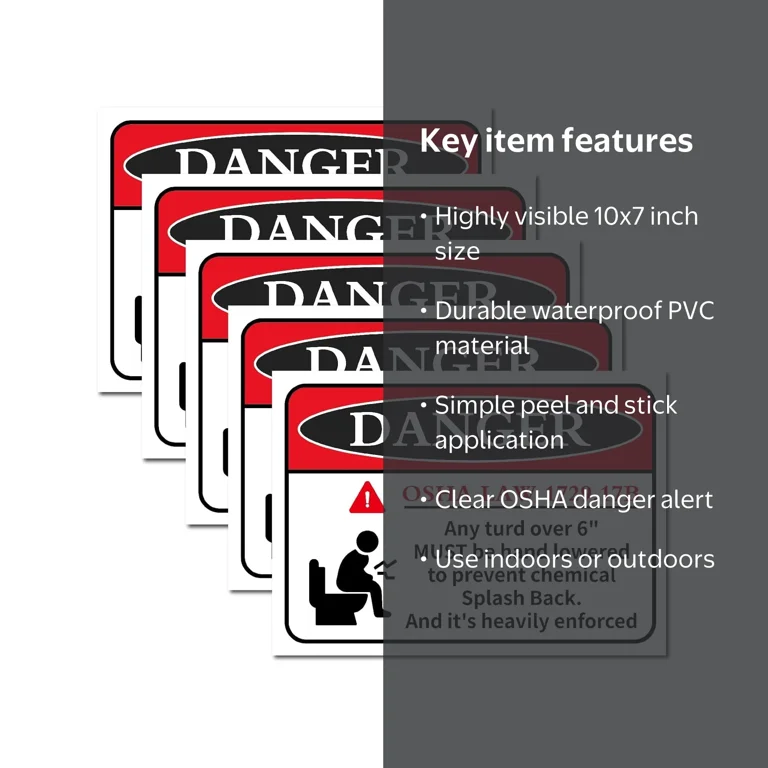 5Pcs OSHA Law 1729.17B Warning Sign Sticker 10 × 7In PVC Self
