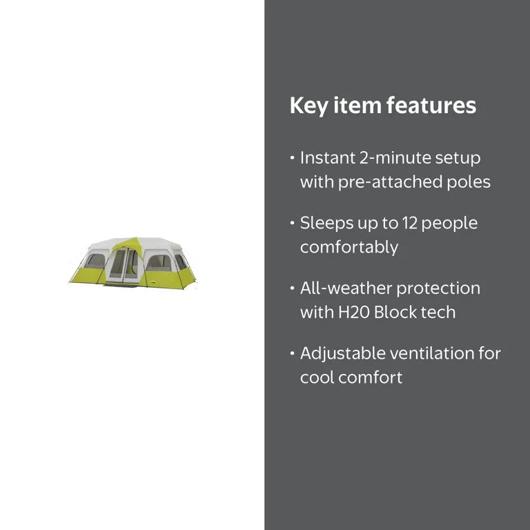 CORE 12 Person Instant Cabin Tent, 80