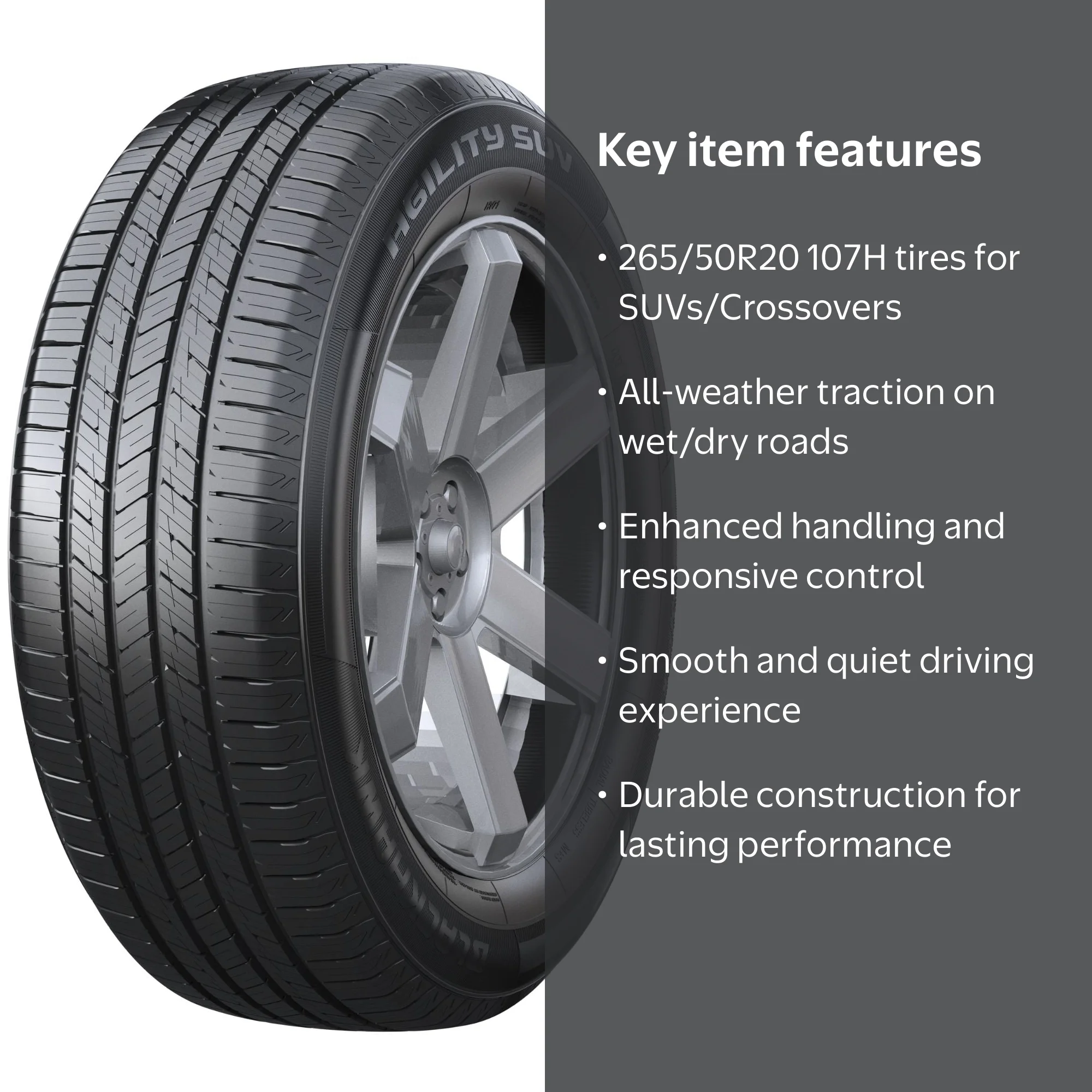 BlackHawk Agility All-Season SUV Tire, 265/50R20 107H, Reliable