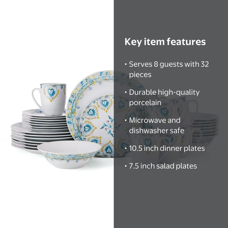 Fitz and Floyd Jodhpur Delight 32-Piece Porcelain Tableware Set