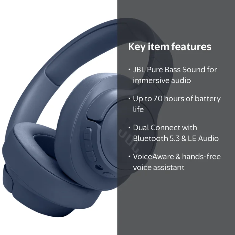 JBL Tune 770NC Wireless Over-Ear Headphones with 70H Battery
