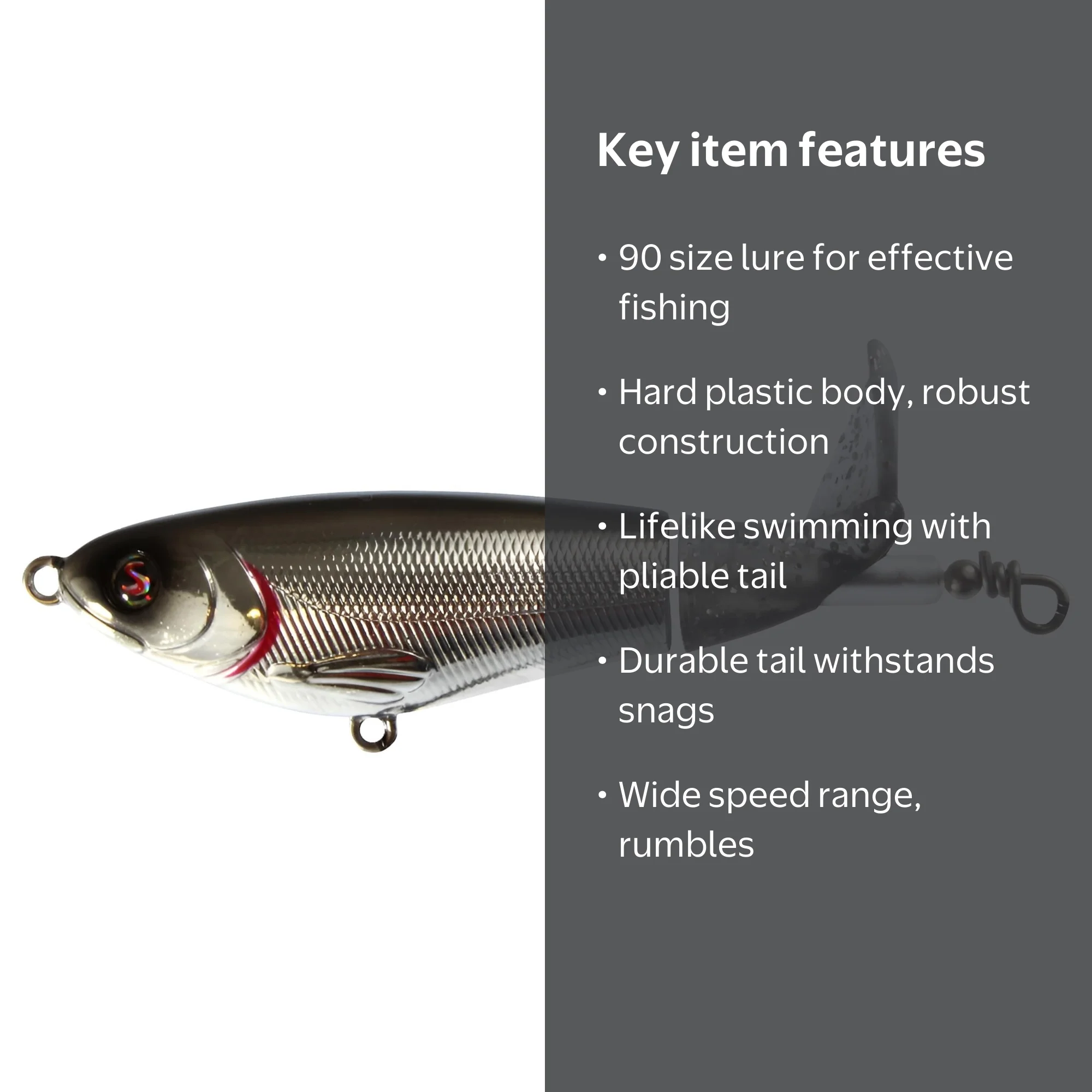 R2S Whopper Plopper 90 Chrome Black Hard Plastic Fishing Lure