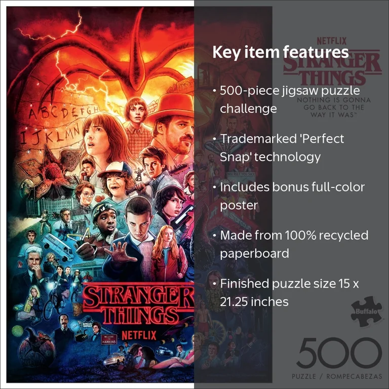Buffalo Games Stranger Things Jigsaw Puzzle - 500-Piece - Walmart.com