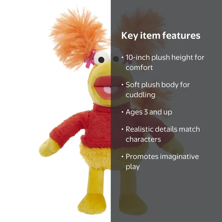 Little Tikes Fraggle Rock Plush Red 10 Inch Cuddle Toy for Kids