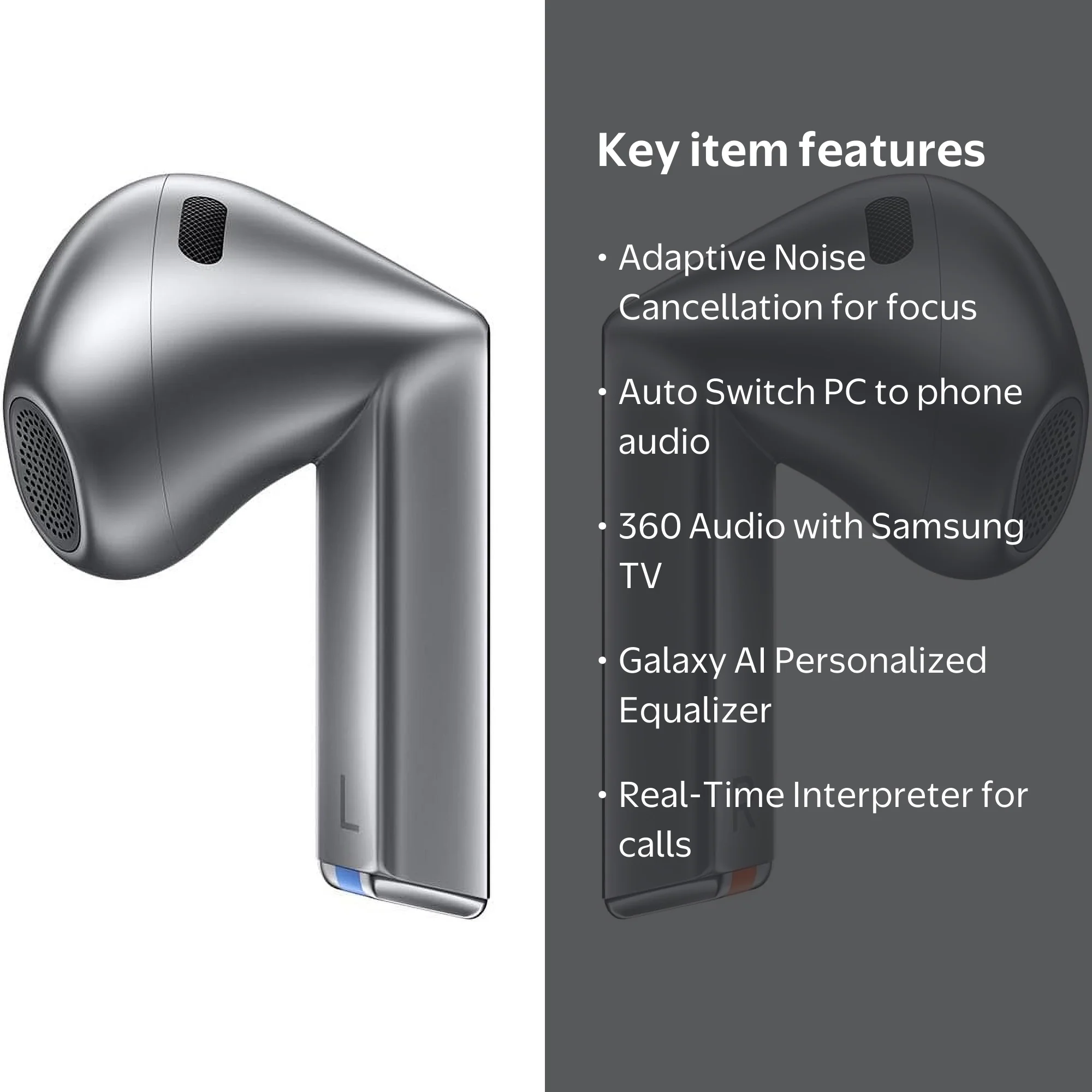 【Samsung】 Galaxy Buds3 ワイヤレスイヤホン Samsung Galaxy Buds3, True Wireless Bluetooth Earbuds, In-Ear