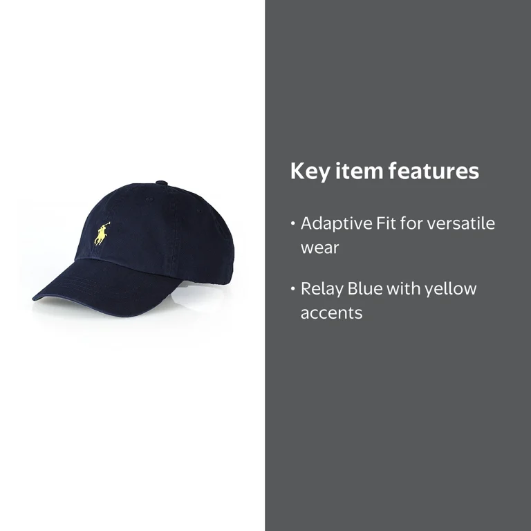 POLO RALPH LAUREN Chino Sport Cap, Relay Blue/Wicket Yellow, One