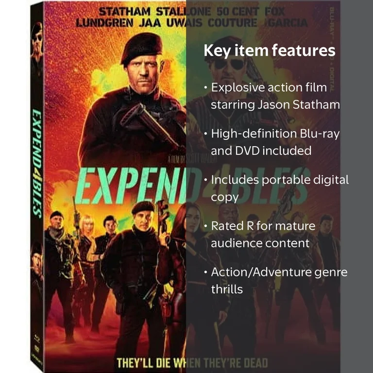 Expendables 4 Blu-ray + DVD + Digital Copy, Starring Jason Statham