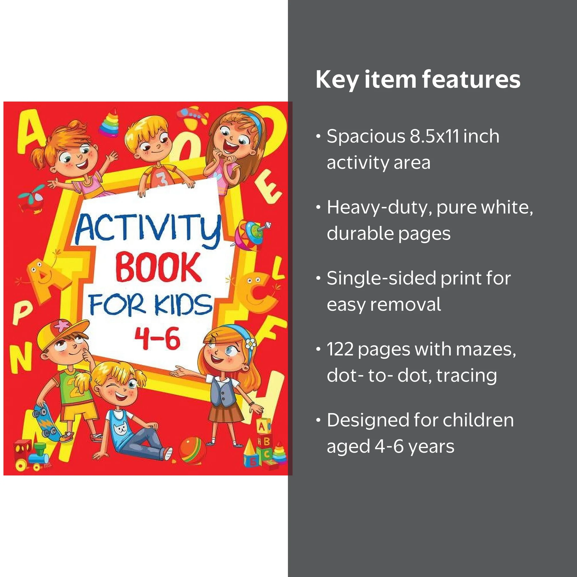 Activity Book for Kids 4-6, (Paperback) - Walmart.com