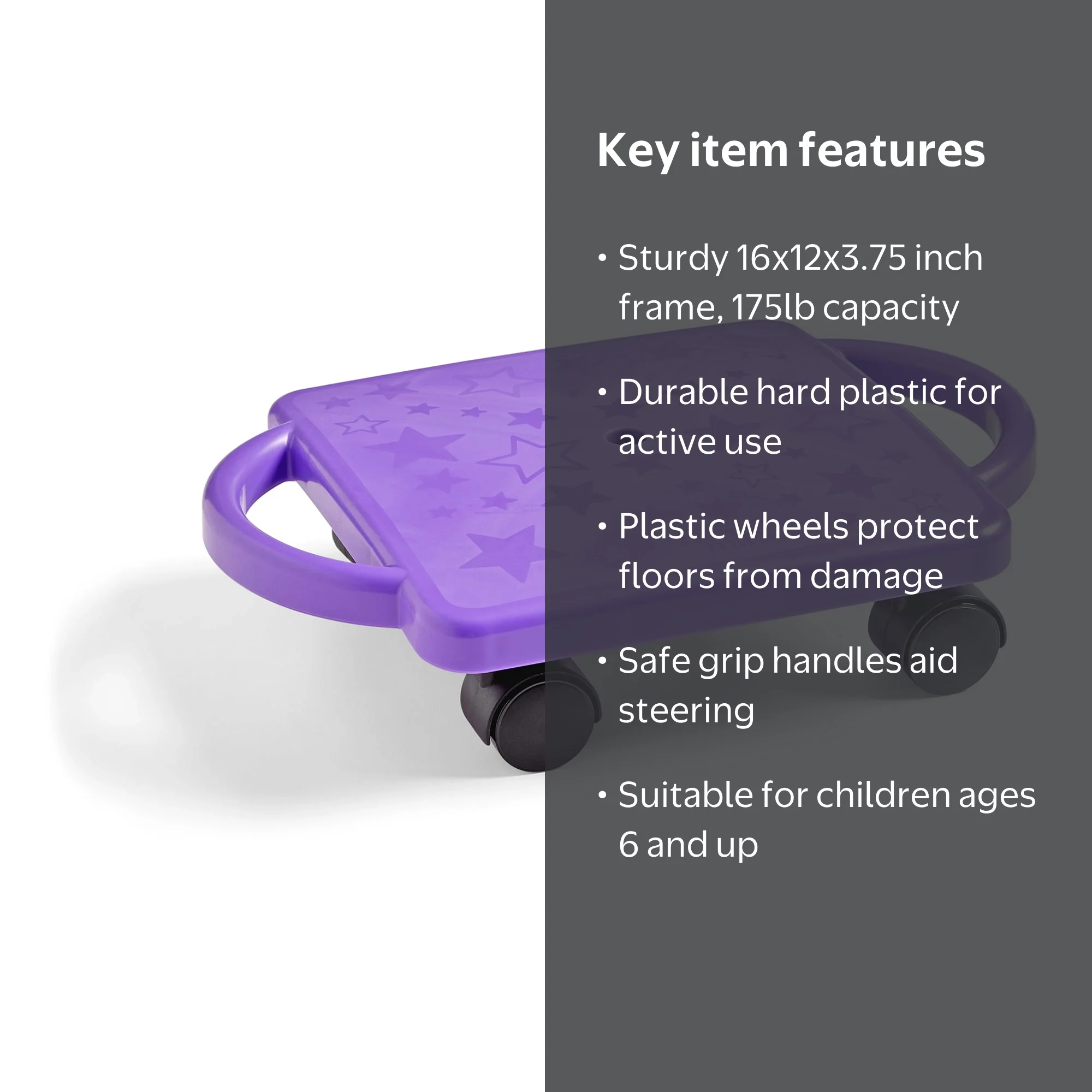 hand2mind Indoor Scooter Board for Kids with Safety Handles Ride