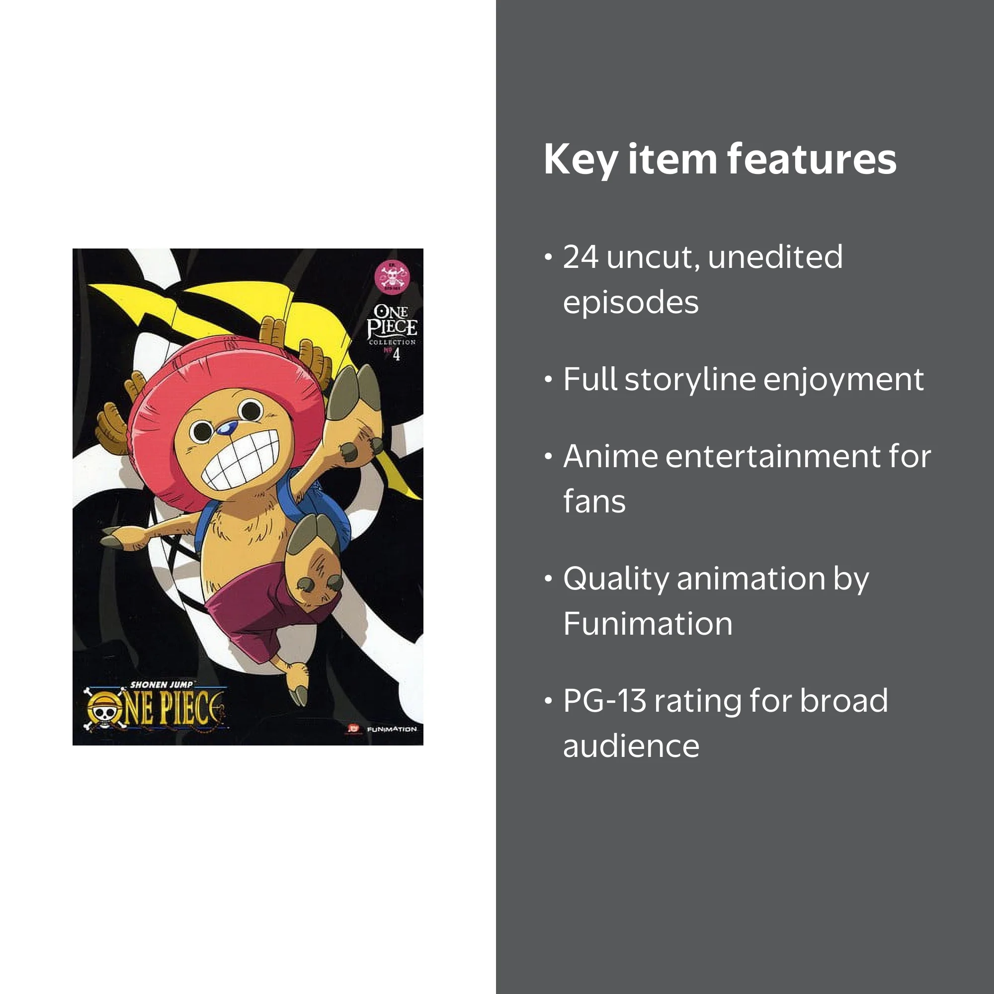 ONE PIECE, DVD, Collection 4, Uncut Anime Episodes - Walmart.com