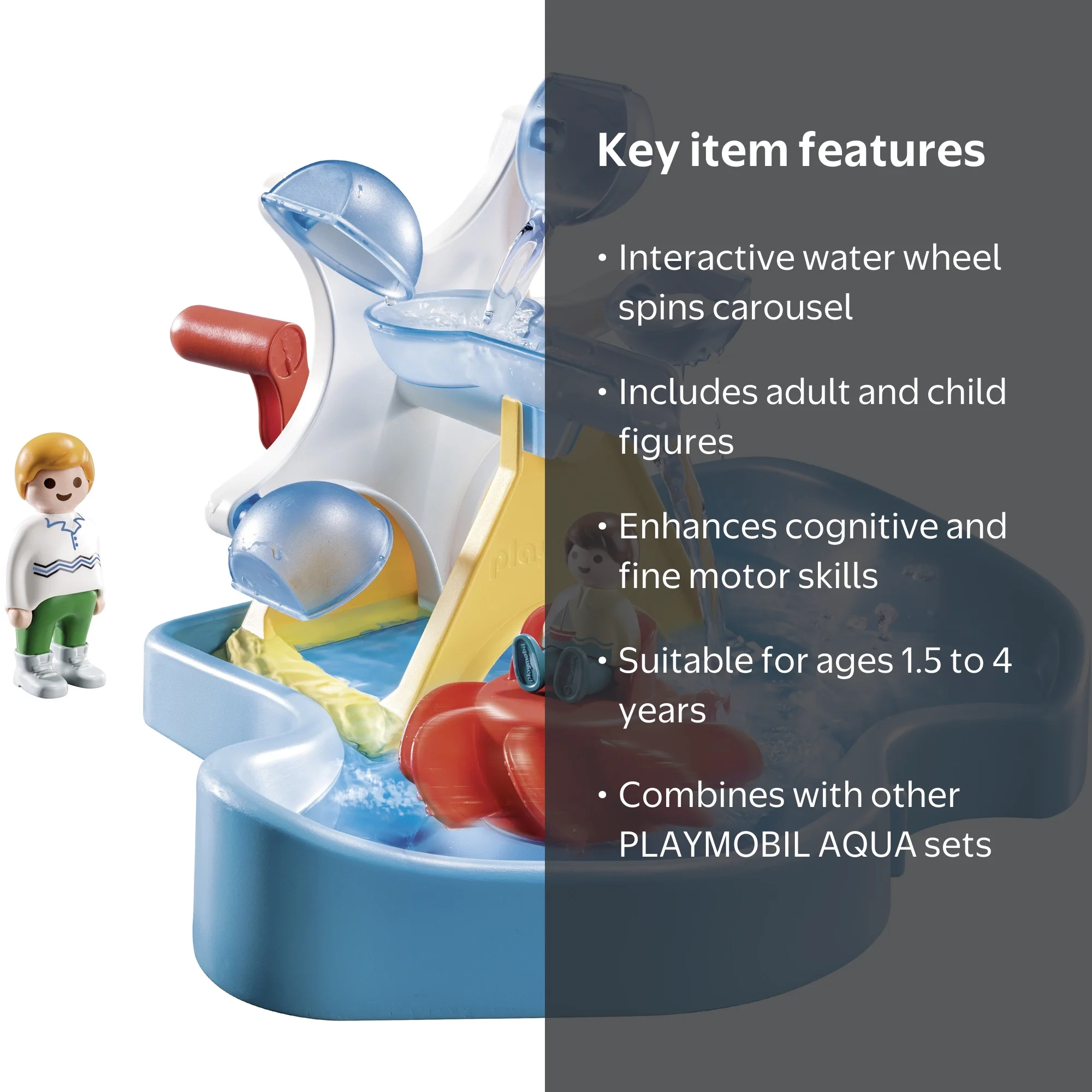 PLAYMOBIL Water Wheel Carousel Action Figure Set, 8 Pieces, 70269