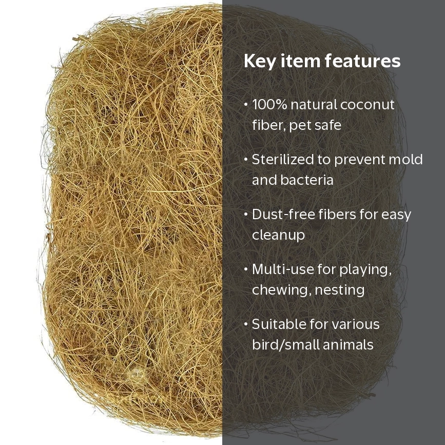 Coconut Fiber Bedding: Natural, Sterilized Coco Bird Coir for