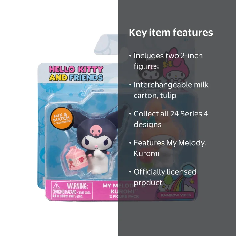 Hello Kitty and Friends - 2 inch 2 Figure Pack - Rainbow Vibes