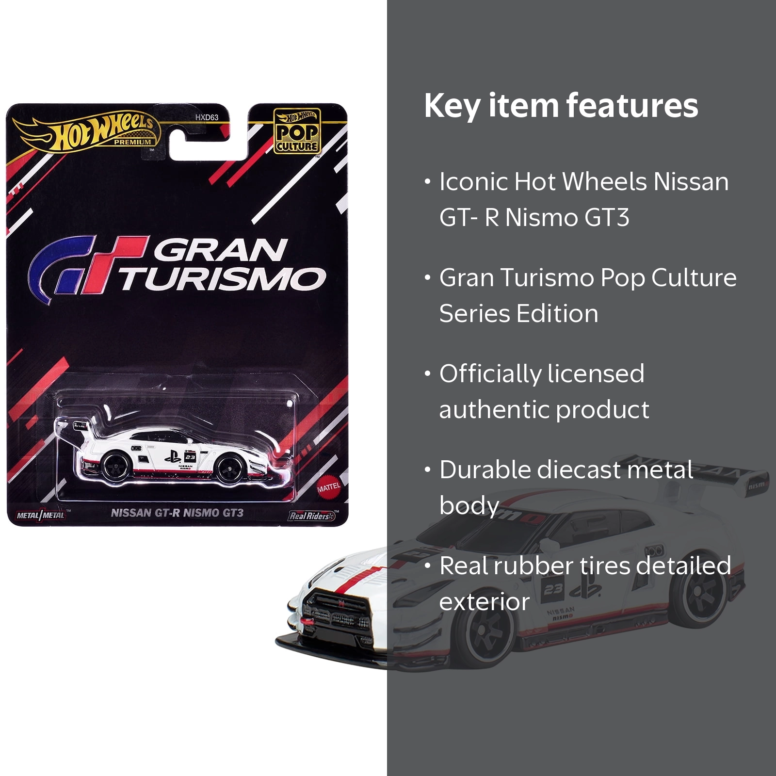 Hot Wheels, Nissan GT-R Nismo GT3 Car and Truck, White - Walmart.com