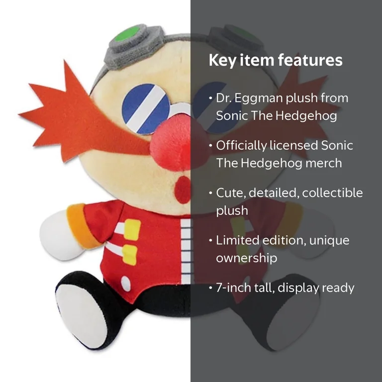 Sonic The Hedgehog SD Dr. Eggman Sleep Sitting Plush, 7