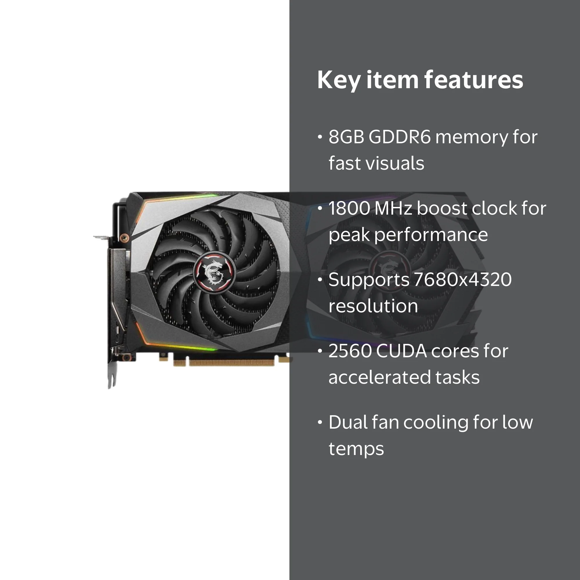 MSI GeForce RTX 2070 SUPER GAMING X RGB 8 GB Dual Fan Graphics
