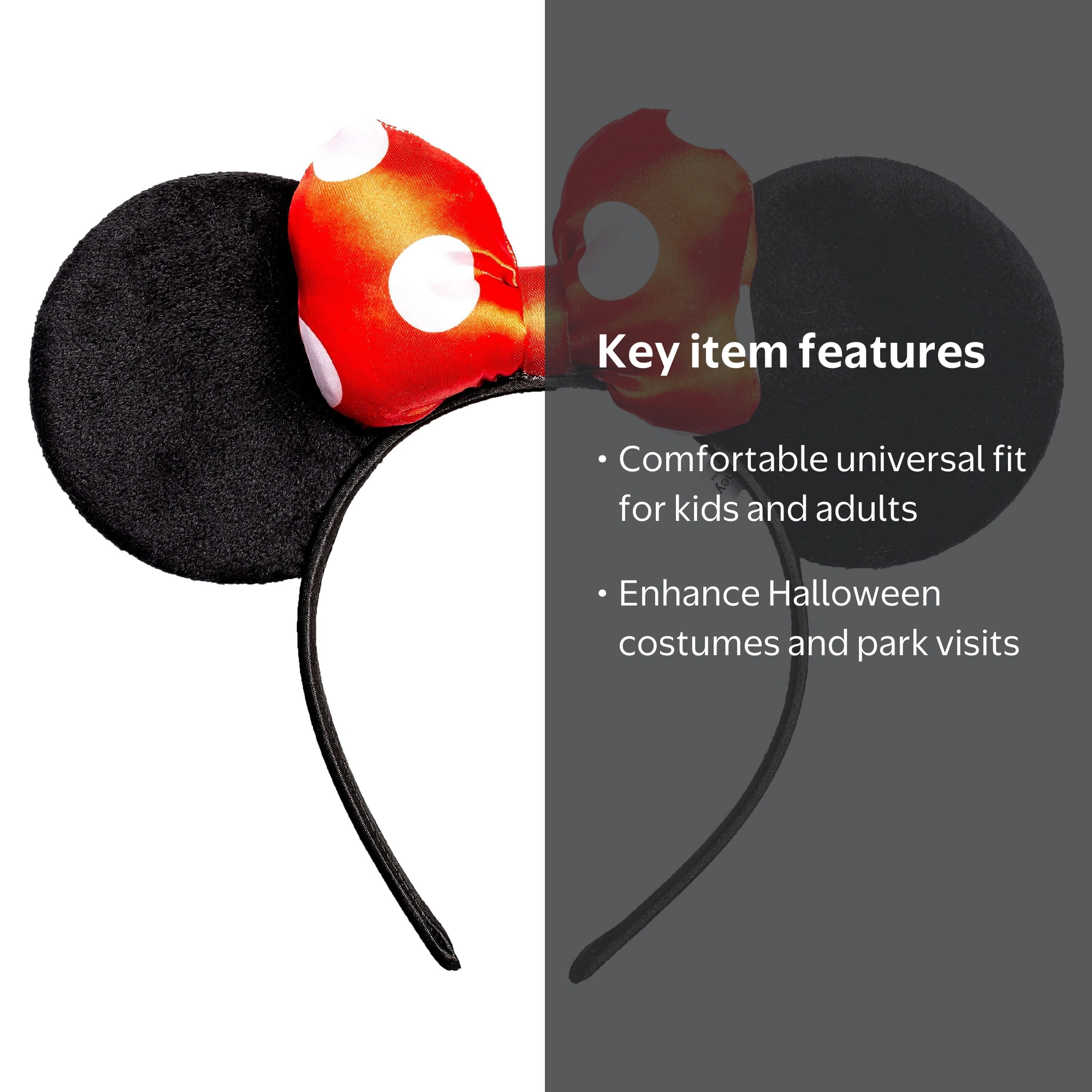 Disney Minnie Mouse Red Polka Dot Bow Ears Fashion Headband  display picture 3