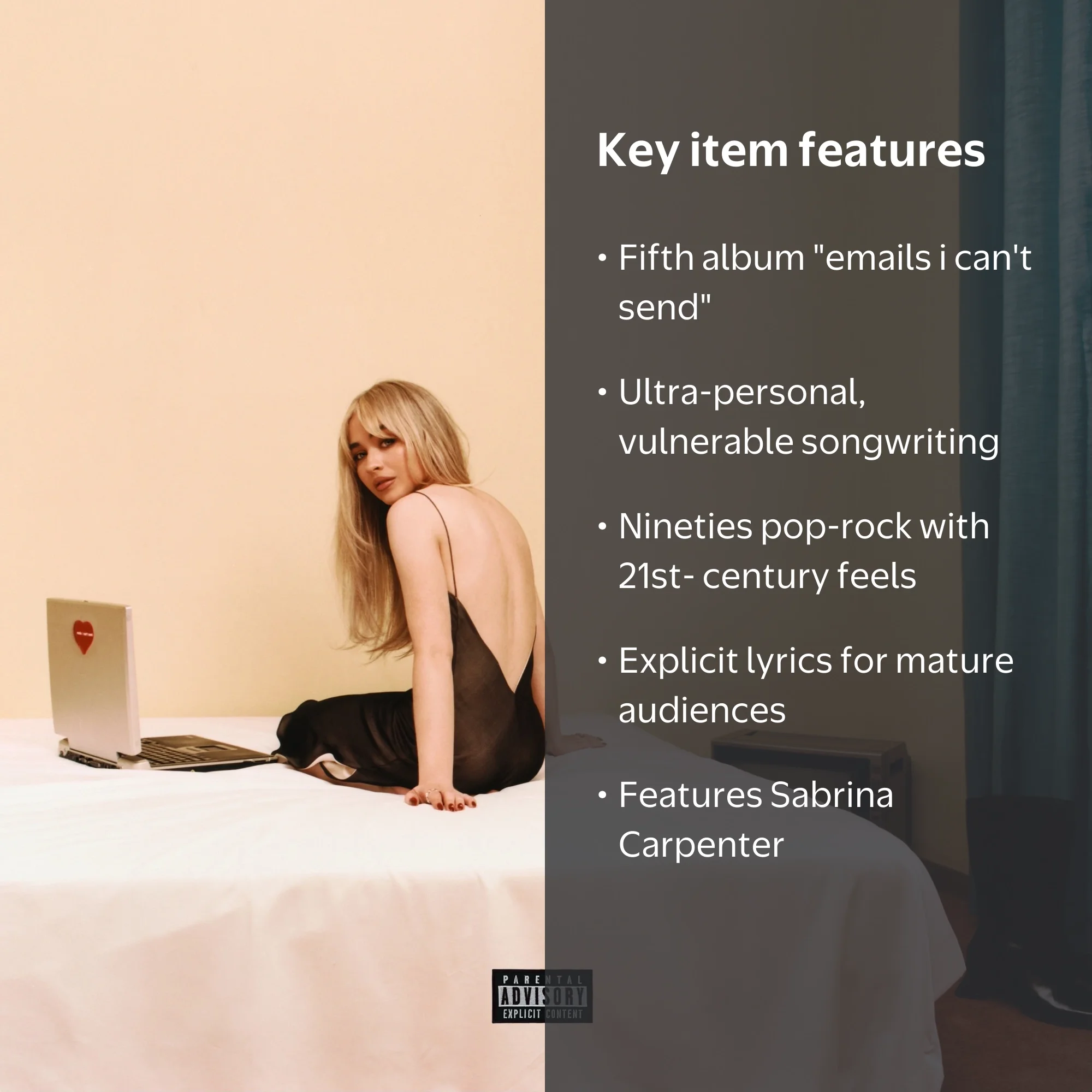 Sabrina Carpenter - 'Emails I Can't Send' Music CD, Featuring