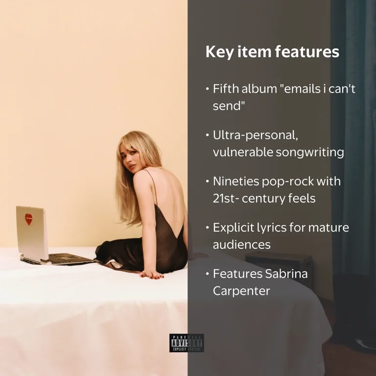 Sabrina Carpenter - 'Emails I Can't Send' Music CD, Featuring
