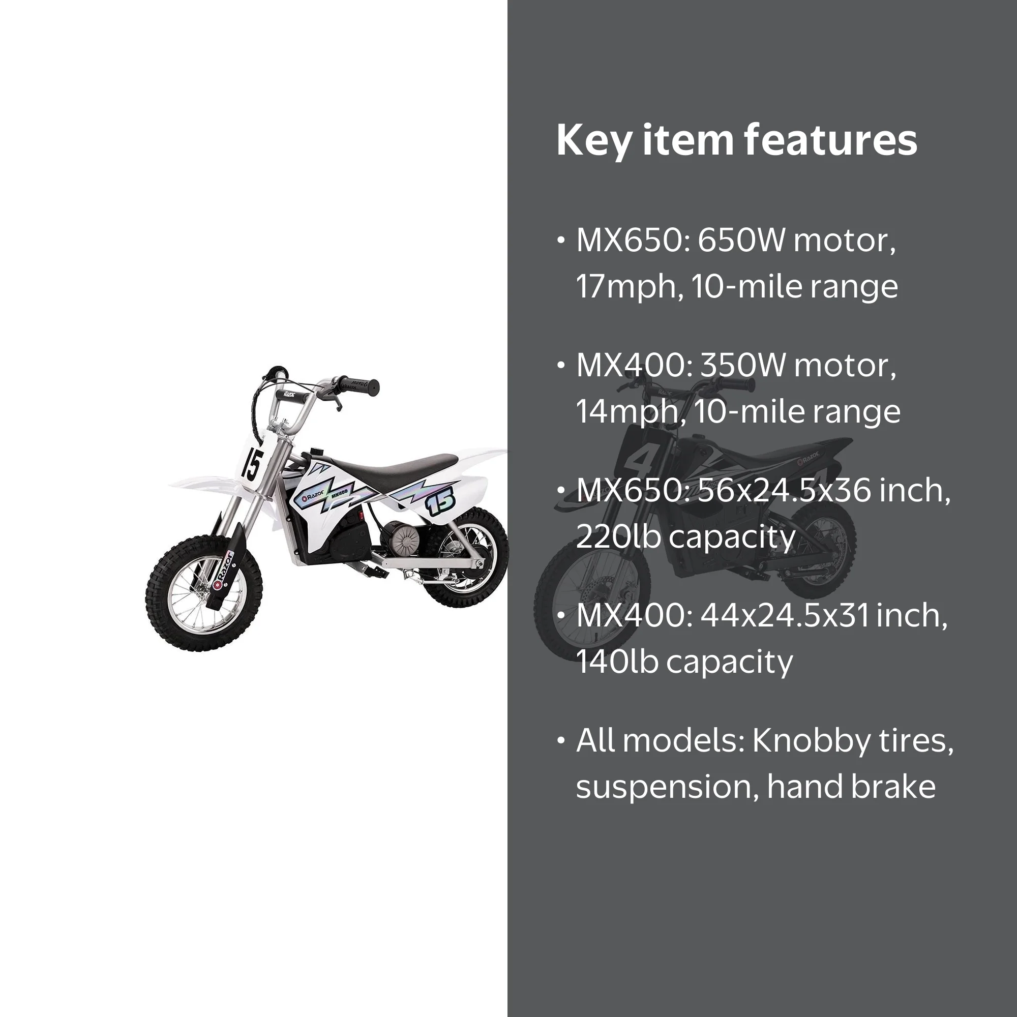 Razor, Dirt Bike, MX650, Off Road Electric Motocross Motorcycle