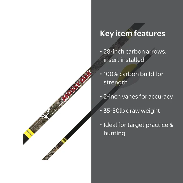 Killer Instinct Mossy Oak Carbon Archery Arrow 28in for 35-50lb