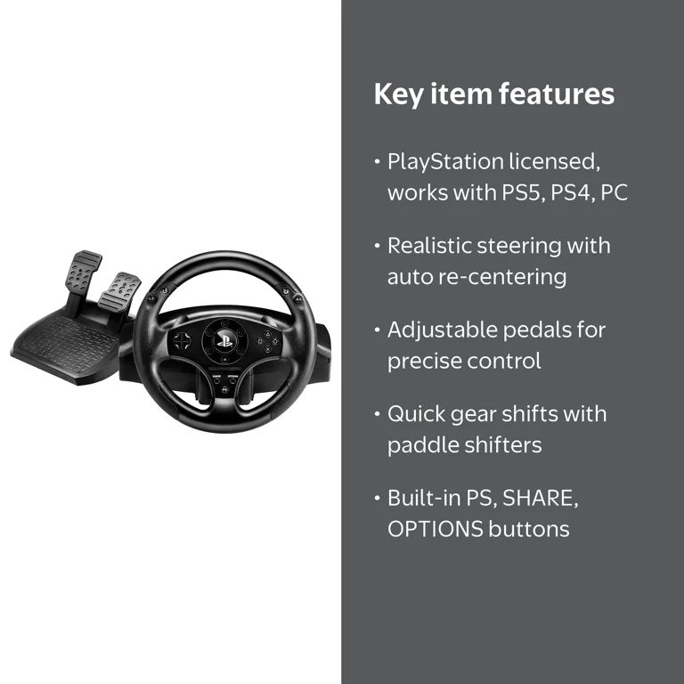 Thrustmaster T80 PS4 Officially Licensed Racing Wheel with Shifter