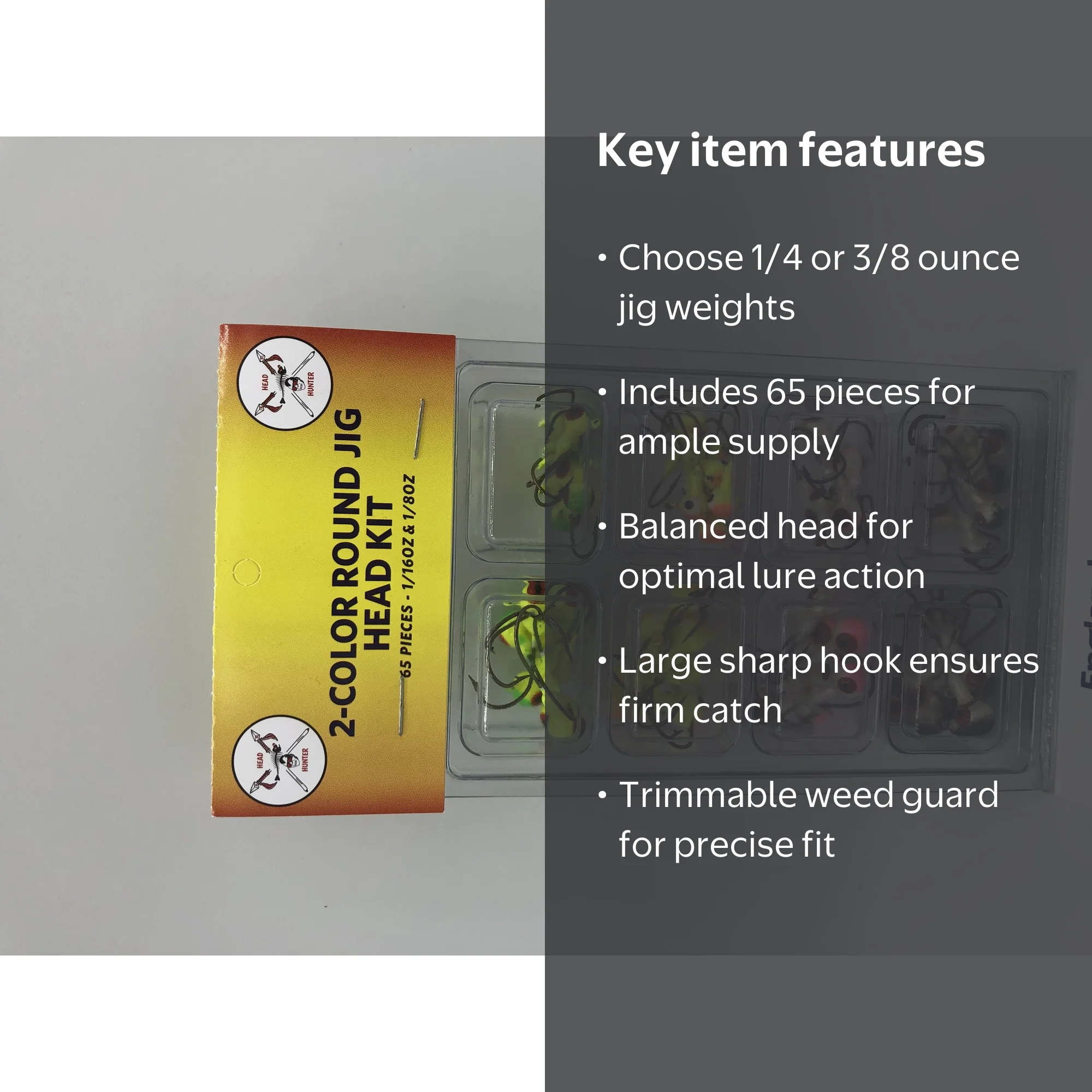 Headhunter Lures Jig Head - 65 Pc - Ideal for Crappie Fishing