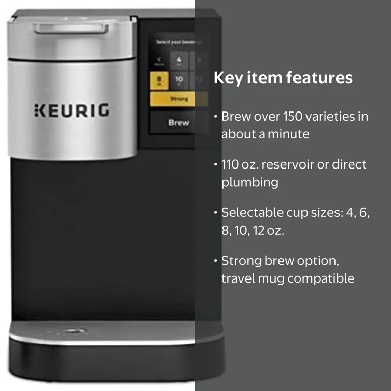 Keurig, Coffee Maker, Silver, 5-Cup Capacity, Touch Screen