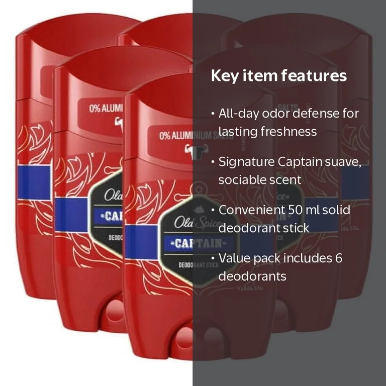 たOld Spice 6点セット Old Spice, Deodorant Stick, Men's, 6 Pack, Old Spice Captain
