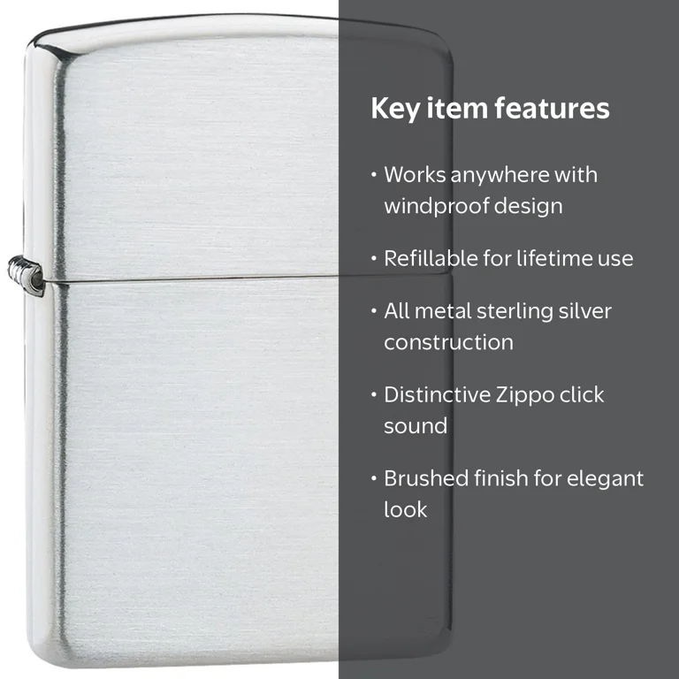 Zippo Armor Classic Pocket Refillable Brushed Sterling Silver