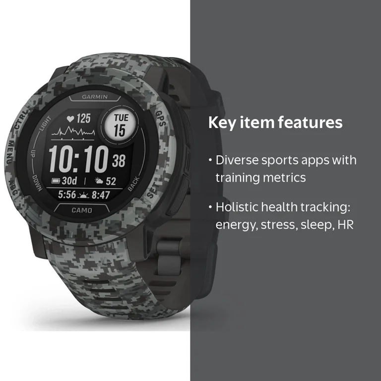 GARMIN, GPS Outdoor Watch, Camo-Edition, Multi-GNSS Support