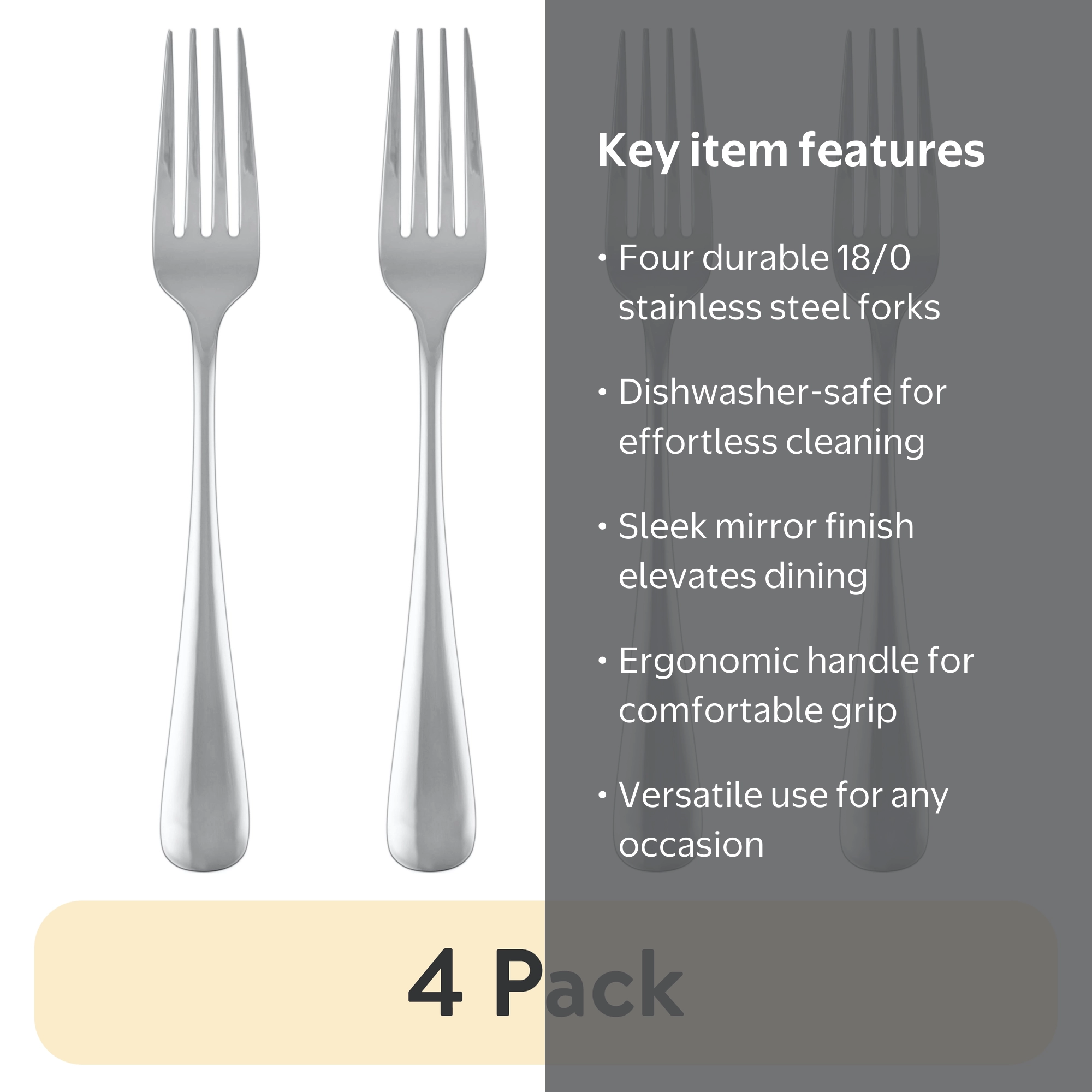 Cambridge Silversmiths Pepino Mirror Stainless Steel Dinner Fork 4