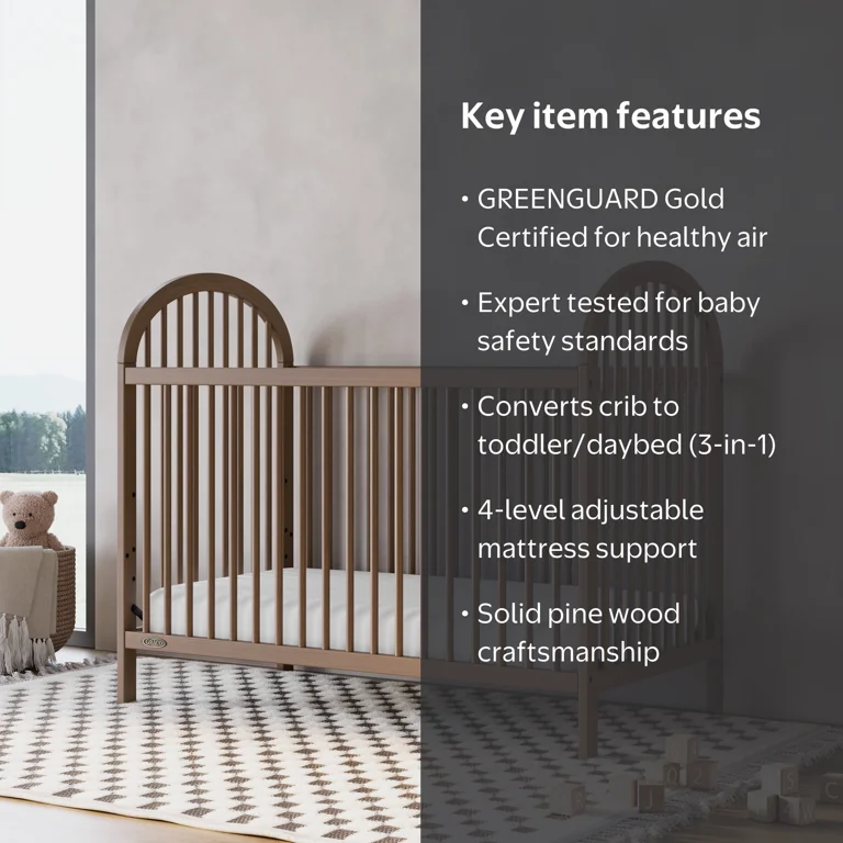 Graco Olivia 3-in-1 Convertible Baby Crib, Hazelnut - Walmart.com