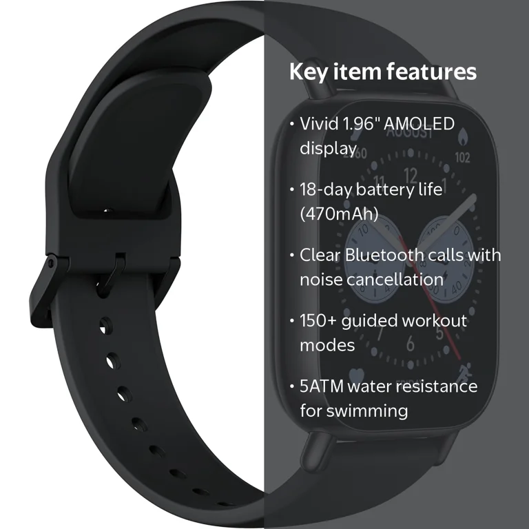 Redmi watch 5 黒 Xiaomi, Redmi Watch 5 Lite Smartwatch, 1.96