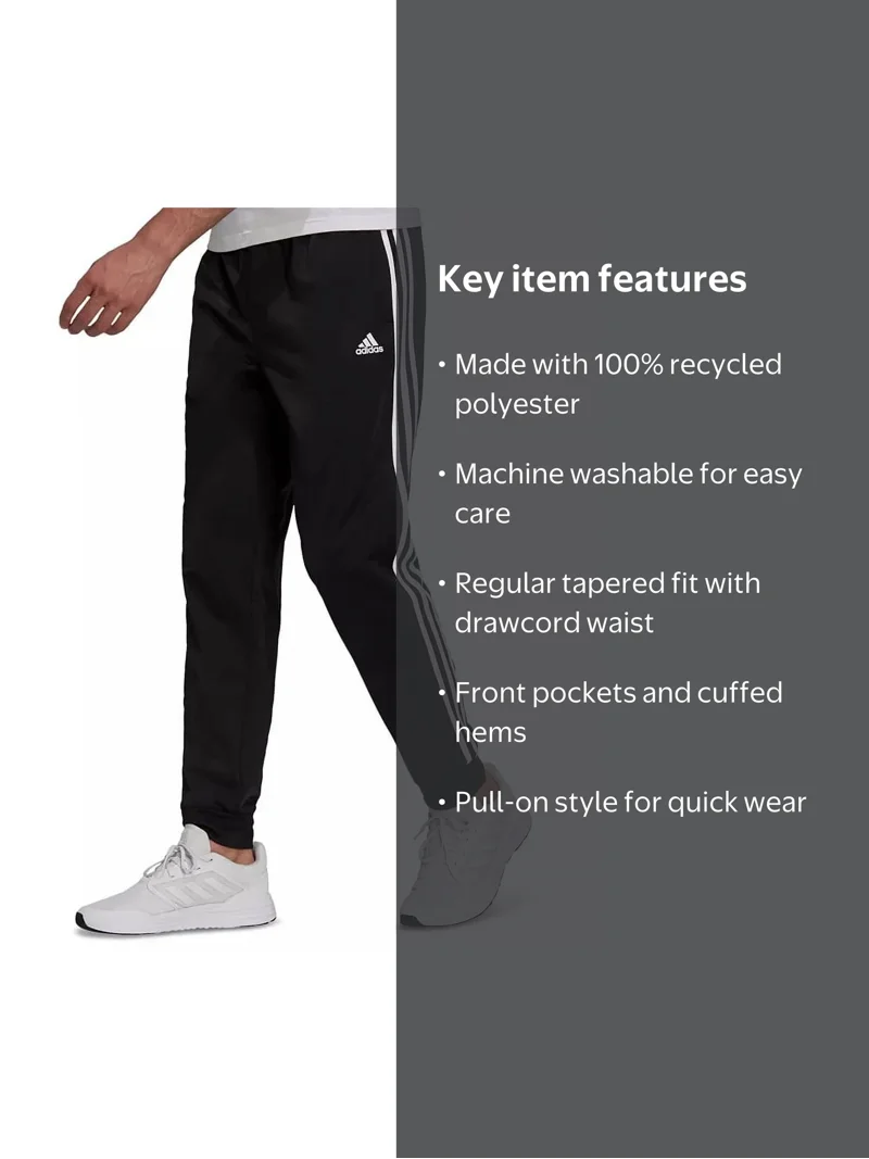 Adidas BLACK/WHITE Men's Tricot Jogger Pants, US 2X-Large
