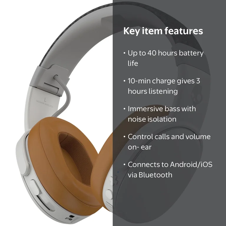 Skullcandy Crusher Wireless Over-Ear Bluetooth Headphone with Mic