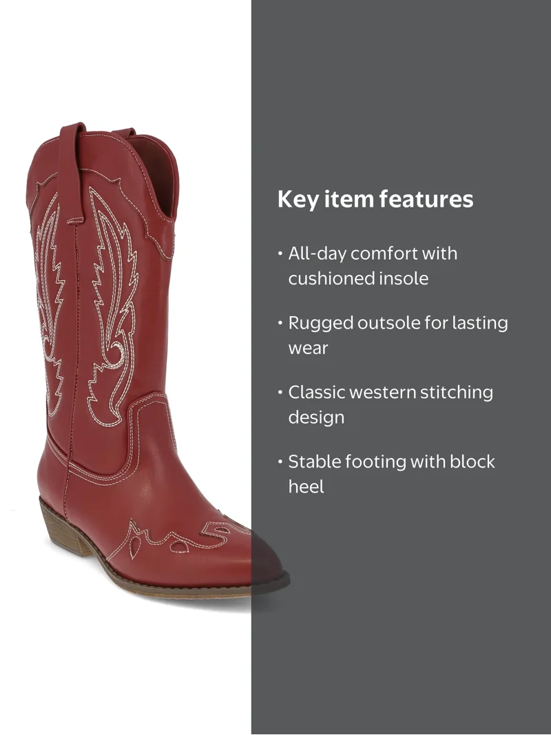 MIA TOO Women's Wessley Western Boot - Walmart.com